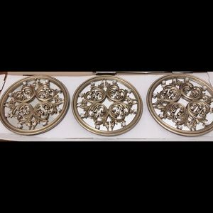 Gold and Crystal Mirrored Wall Decor- Set of 3